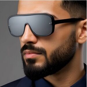 Luxury Sunglasses Flat Top Mirrored Lens Fashion‎ Men Comfortable Lentes Gafas